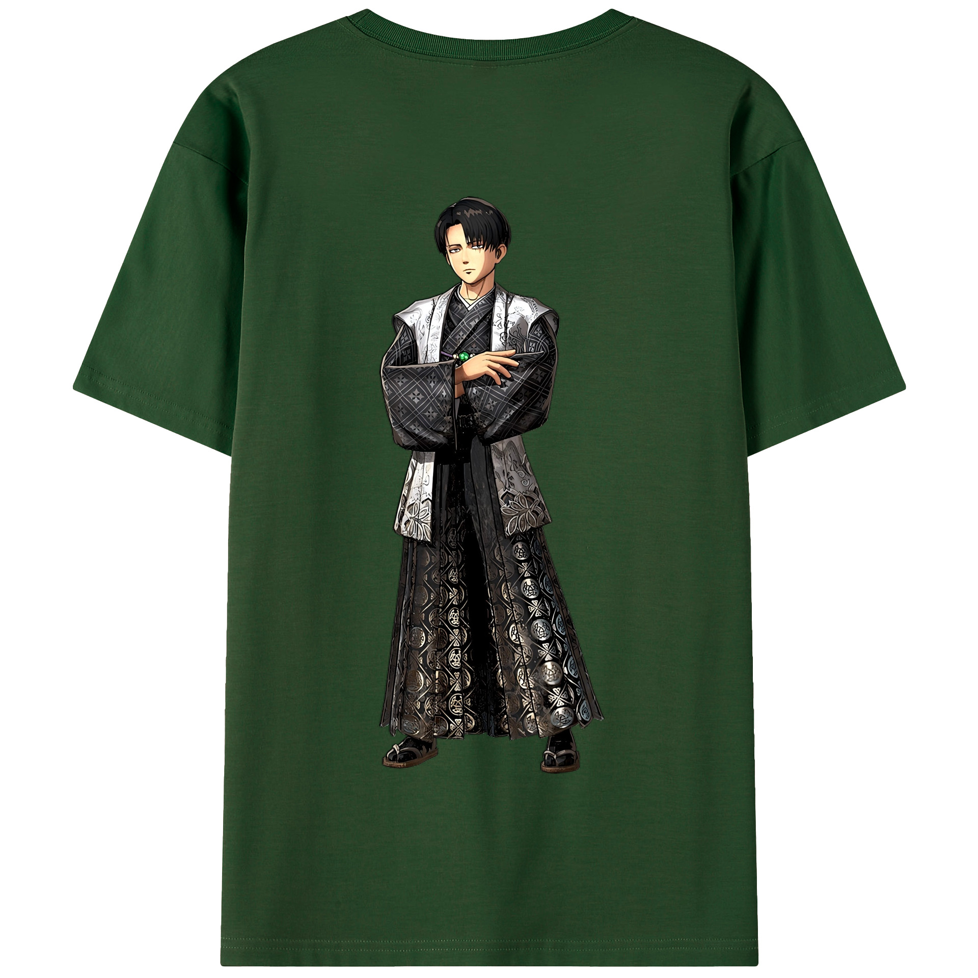 （画像用） 進撃の巨人 リヴァイ·アッカーマン Attack on Titan Levi Ackerman 綿100％半袖Tシャツ（背面プリント）